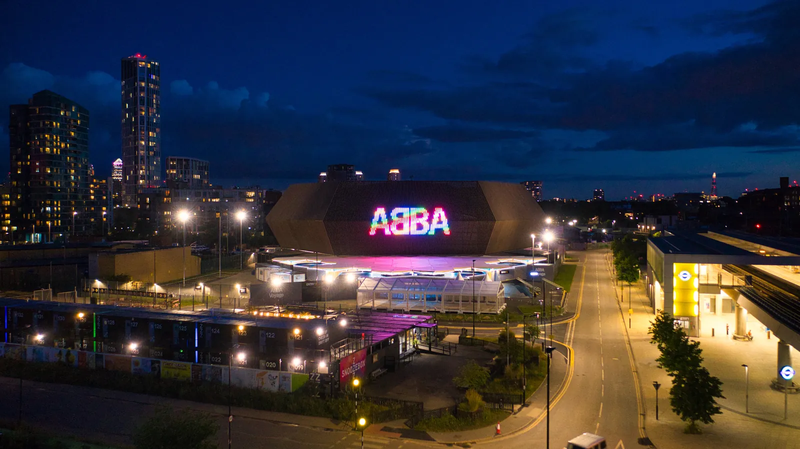 ABBA Arena, London, drone aerial photograph for ABBA Voyage