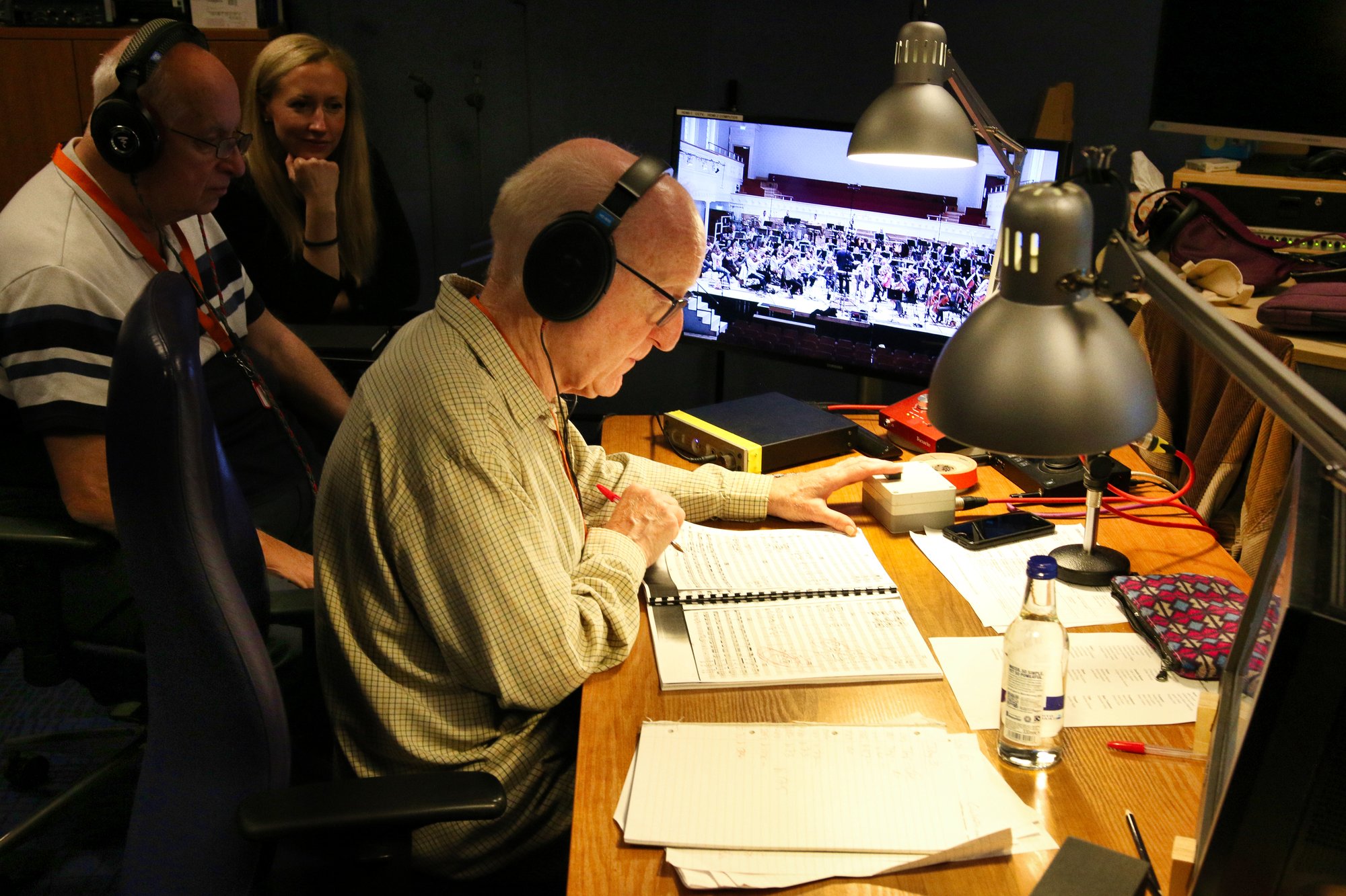 Control room during the BBC Scottish Symphony Orchestra recording.