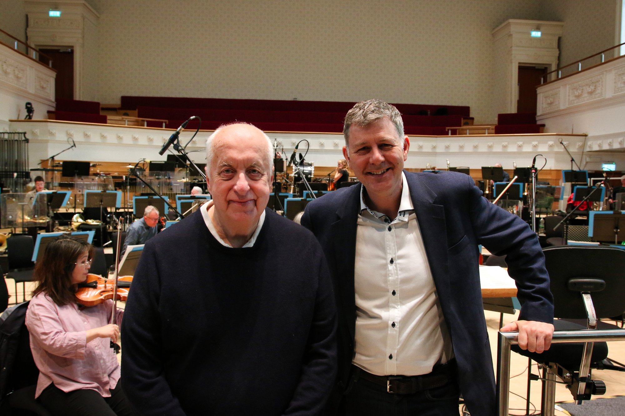 Paul and Tim at the BBC Scottish Symphony Orchestra recording.