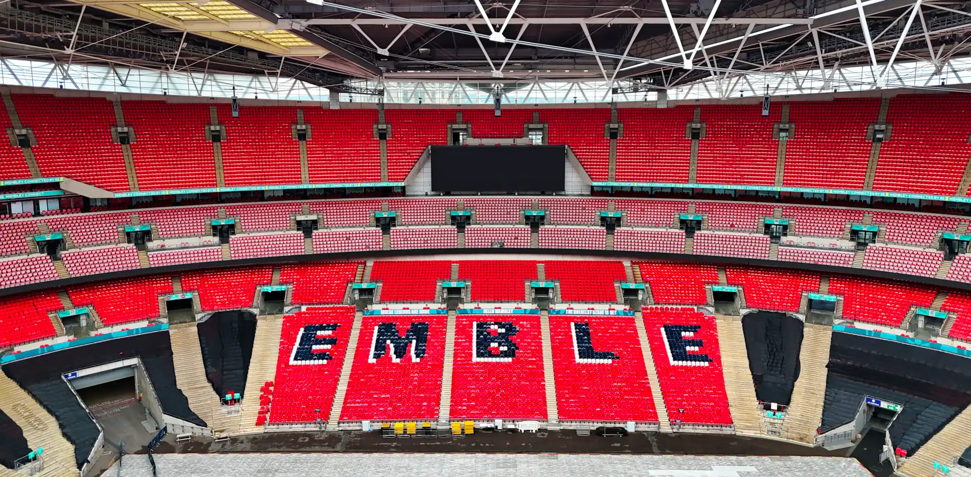 EE 5G antenna at Wembley Stadium, London, drone aerial