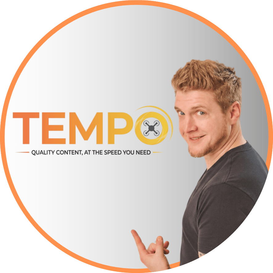 Toby Chishick, founder of Tempo Social, with the Tempo logo